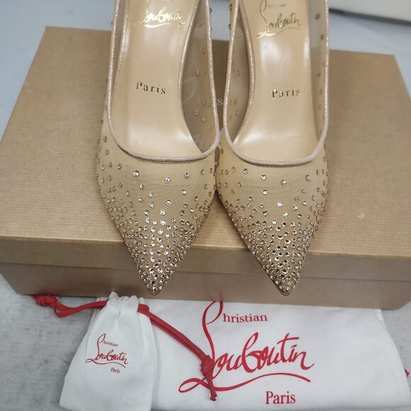 Christian Louboutin Follies Crystal Bridal Wedding Strass Pump - Picture 10 of 12